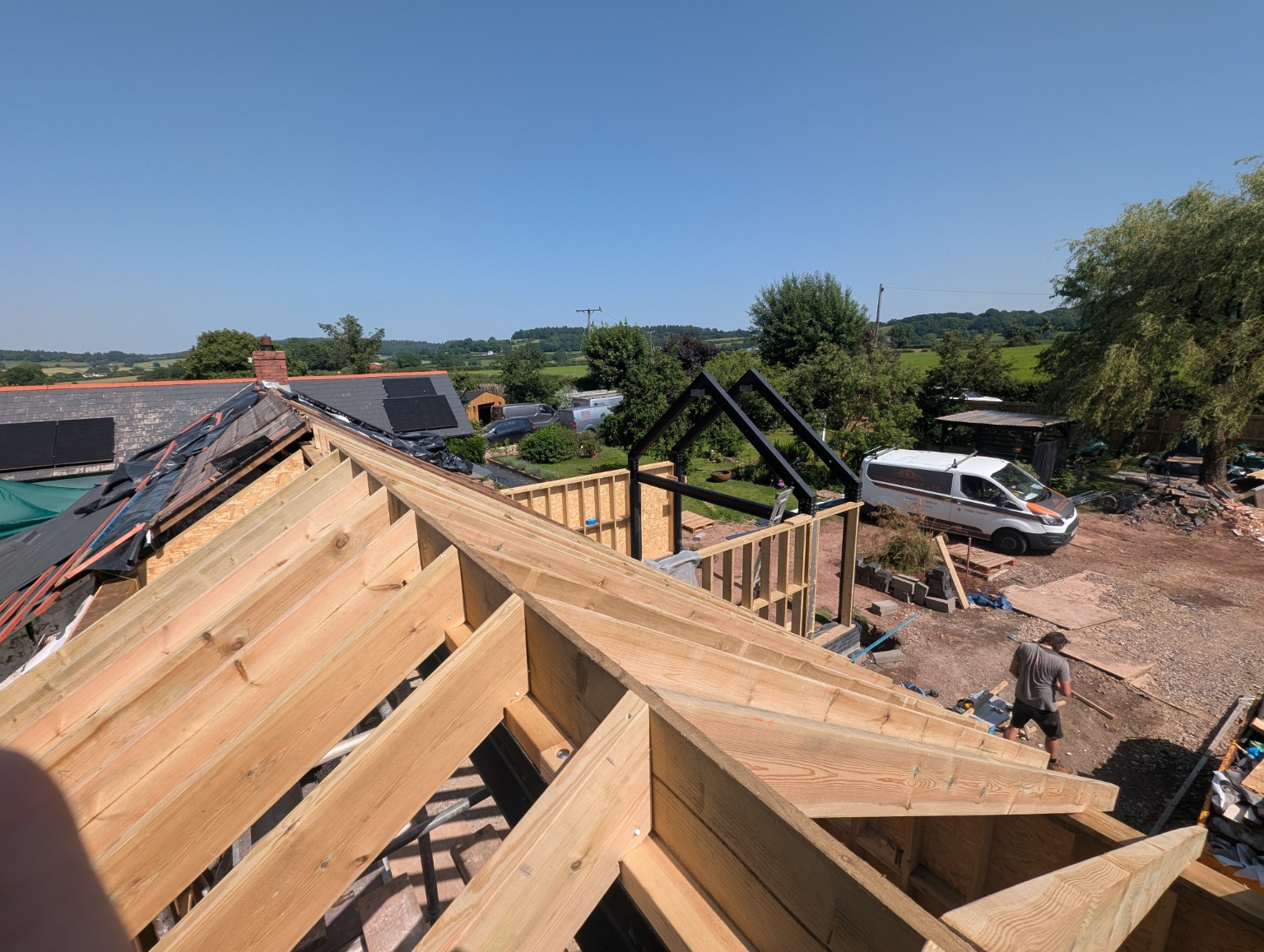 Complex timber roof structure
